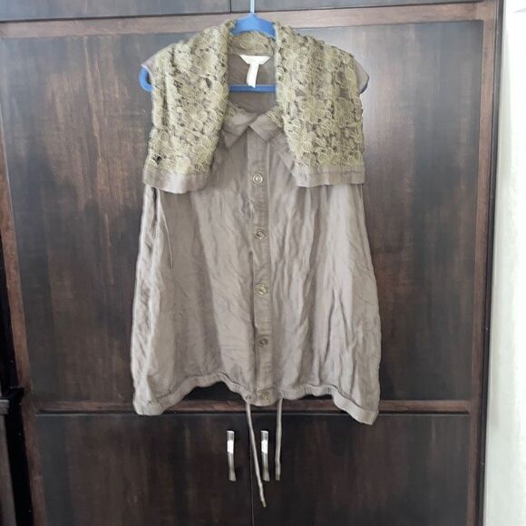 Matilda Jane Ambitious You Army Green Floral Cape Vest XXL - Picture 2 of 5